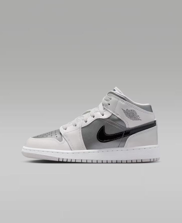 Nike Air Jordan 1 Mid SE GS Photon Dust Flat Pewter Black Blue Chill HV4400-014