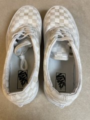 VANS Checkered Lace Up White Sneakers Shoe 721356 Size 2.5