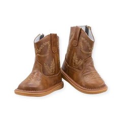 Wee Squeak Western Boot Brown Toddler Squeaky Shoe for Boys & Girls Size 3-12