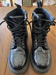Children Youth Dr. Martens Kid’s Collection 1460 J Black Silver Glitter US 5W/M4