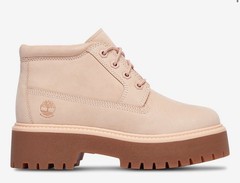 Timberland Stone Street Mid LC Waterproof Boots Light Pink Nubuck Youth Size 2 M