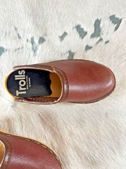 Samhall Trolls Clogs 4.75 x 2 in Sweden Doll Clog Wooden Slip On Brown