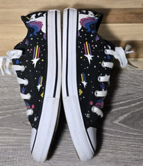 Converse All Star Unicorn Black Colorful Unicorn Sneakers Junior’s Size 3