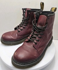 Dr Martens Docs Youth Kids Size 3 Boots Cherry Red Leather Combat Boots 1460J