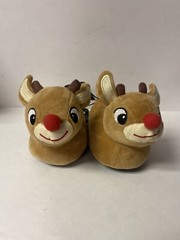 Rudolph the Red Nosed Reindeer PLUSH CHRISTMAS SLIPPERS Toddler Baby Kids Sz 2