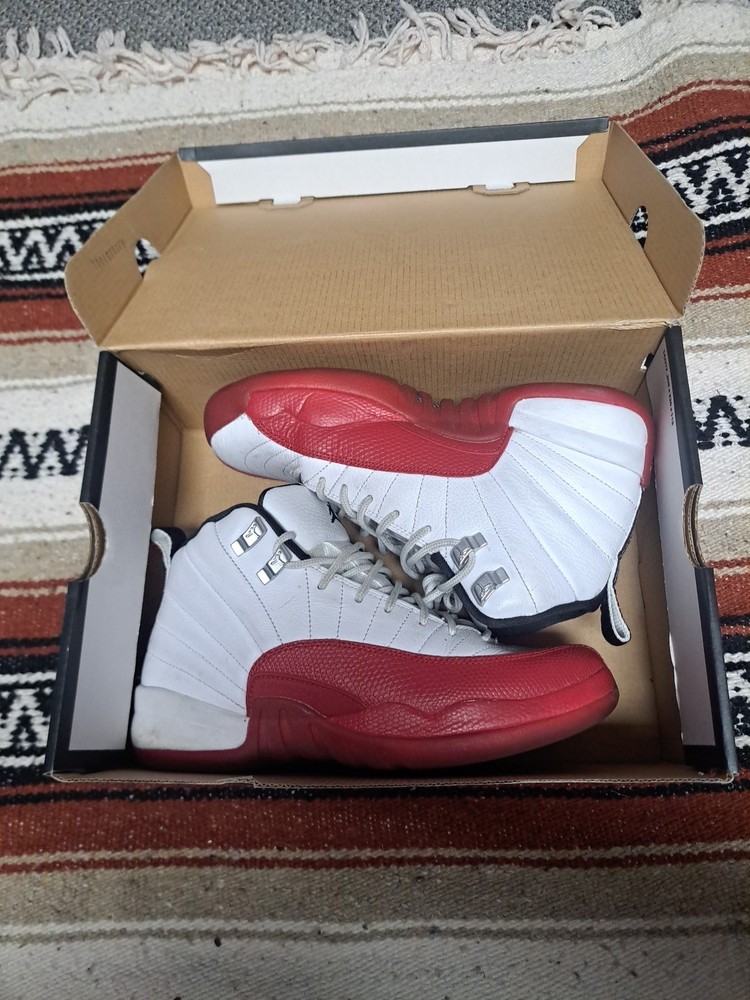 Nike Air Jordan 12 Retro GS Cherry White Black Varsity Red 153265 116 Size 6Y