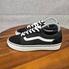 Vans Ward Low Top Black White Suede Canvas Kids Youth Size 5.0 Sneakers
