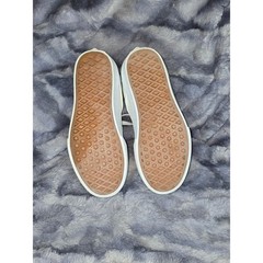Kids White Vans Ward Pressed Canvas Low Top Sneakers Size 2 big kids