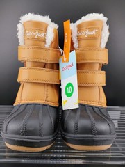 Cat & Jack Kids Winter Snow Boots Size 10 Tan & Black Durable Warm
