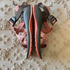 Chaco Adjustable Strap Sandals Big Kids Z/1 Size 4 Orange Boho Embroidered Look