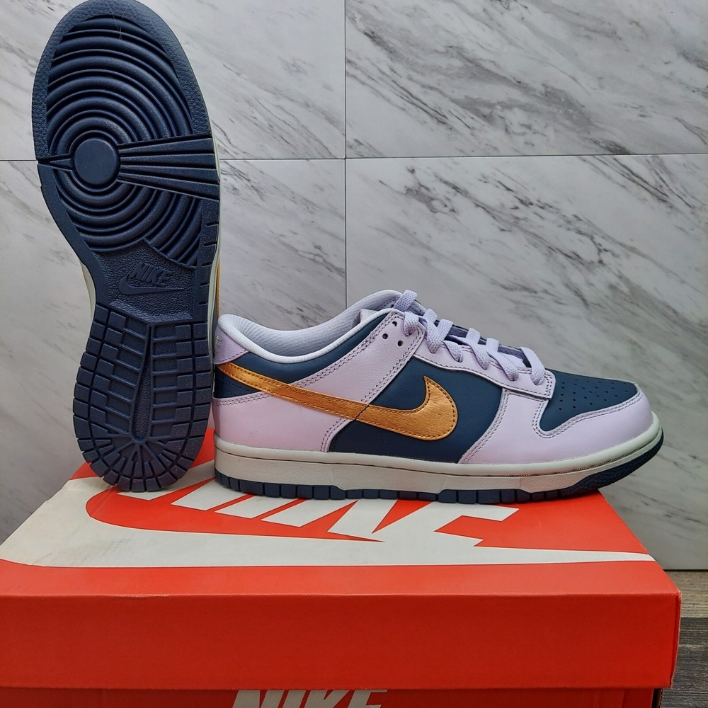 Nike Dunk Low SE Copper Swoosh DX1663-400 Blue Violet Metallic SZ 6.5Y Women’s 8