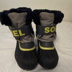 Sorel Unisex Kids Waterproof Snow Boots Black Gray Yellow US 12 NC1877-090