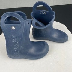 Crocs Kids Size C 12 Handle It Rain Boots Navy Pull On Waterproof,Outdoor