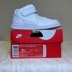TD Nike Son of Force Mid White Tan 615162-107 NEW in Box Kids Toddler Size 9c