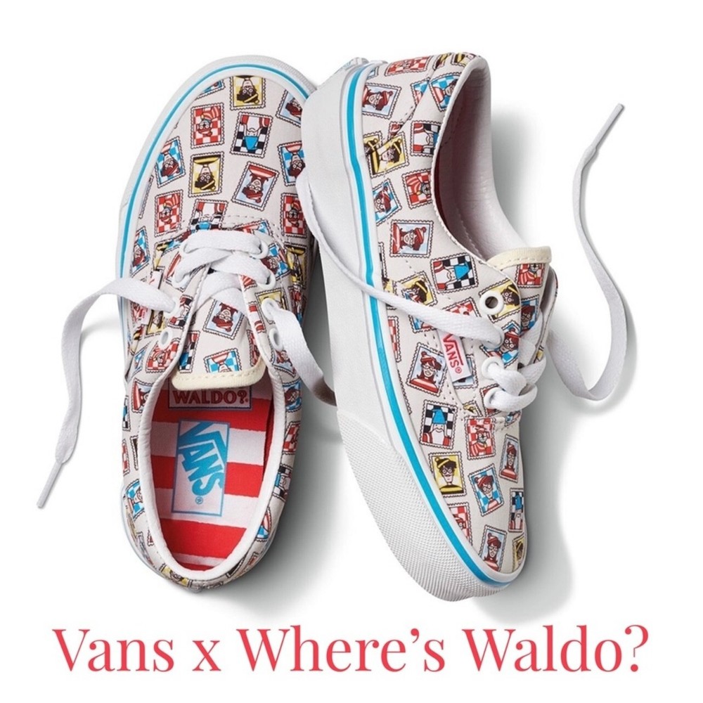 Vans Wheres Waldo? Limited Edition Canvas Sneakers Kids Sz 1 Athletic Shoes Y2K