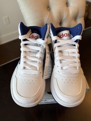 Size 10.5K Adidas Hoops Mid 3.0 K Cloud Wht/Victory Blue/Scarlet GZ9647