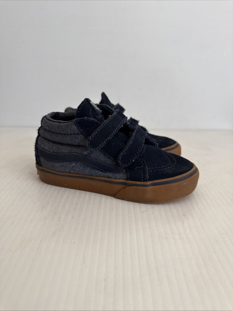 Vans Toddler SK8-Mid Reissue V Hook And Loop Sneakers- Denim Blue- Toddler 10 US