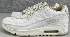Boys Nike Air Max 90 Leather White Running Shoes Size 5.5Y Style CD6864-100
