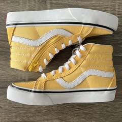 Vans Sk8 Hi Zip Shoes Youth Sz 13.5 High Top Skate Sneakers Yellow Classic Suede