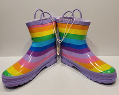 Waterproof Rain Boots Warm Easy Pull-On Handles Girls Big Kids Sz 2/3 New /Box