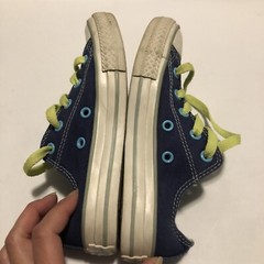 converse double tongue blue green size 11Y Low Top Lace Up