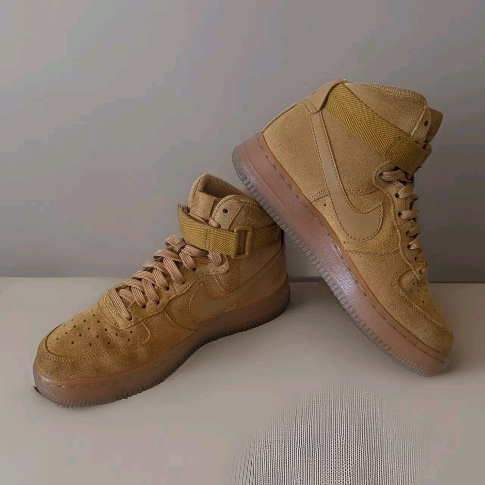 NIKE GS AIR FORCE 1 HIGH LV8 3 WHEAT YOUTH SZ 5Y CK0262 700 BEIGE BROWN