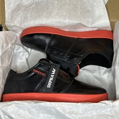 •NEW• Supra Sneakers Stacks Black / Coral FG Leather Size 5 Men’s Terry Kennedy