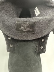 Timberland Roll Top Boots Leather Textile black Kids boys Size 4 one w/o laces