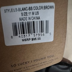 Lucky Brand LB-BLANC Brown Suede Double Buckle Slide Sandals KIDS 11 M