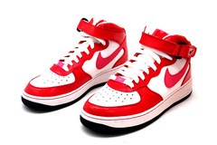 Nike Air Force 1 Mid GS White/Dynamic Pink-Hyper Red-Dark Obsidian 518218-101