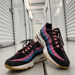Nike Air Max 95 GS Black Volt Red Violet 2013 Shoes Sneakers Womens US Sz 7Y