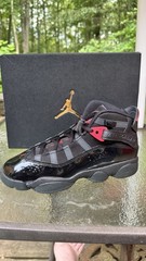 Jordan 6 Rings GS Athletic Sneaker Black/Red Mid Top 5Y 323419-026