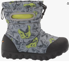 Bogs Kids B Moc Snow Boot, Cool Dinos Print – Gray, 1 Little Kid