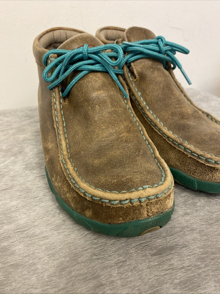 Twisted X Chukka Driving Bomber Turquoise Moc Shoes Kids Size 8 /2