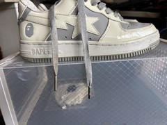 BAPE Light Grey/White Sneakers Size 5 Kids Used No Box