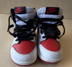 Nike Unisex little Kids High Top US 7C Red/White/Black Colorblock