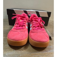 Adidas VL Court 3.0 K Pink Suede Mint Gum Sole Sneakers JS5013 Kids Size 5 US