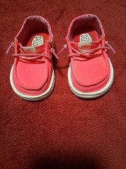Hey Dude Wendy T Stretch Pink Canvas Loafer Lace-Up Kids US C6 EU 22 UK K5.5