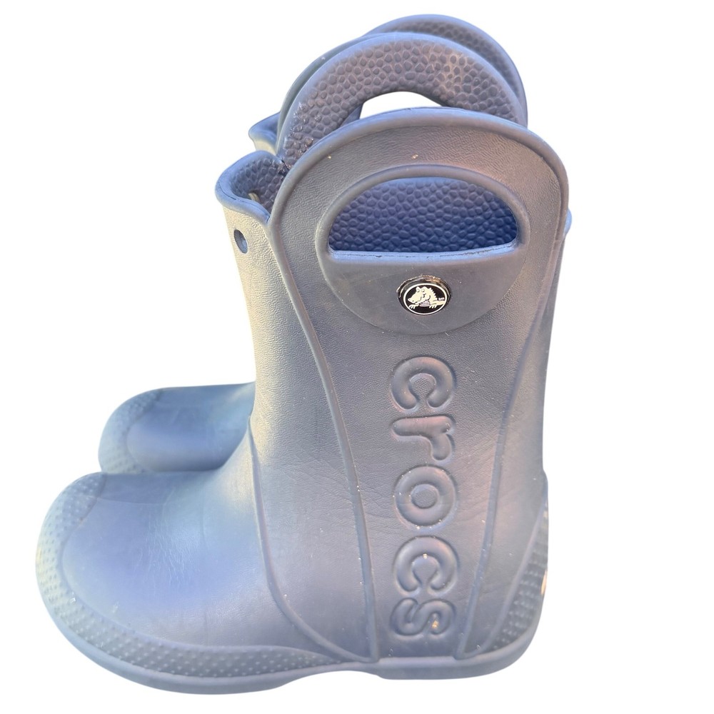 Crocs Handle It Rain Boots Navy Blue Waterproof Toddler Size C11 Pull On 12803