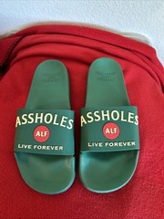 Youth Slides Size 5 Alf A$$holes Live Forever Green New
