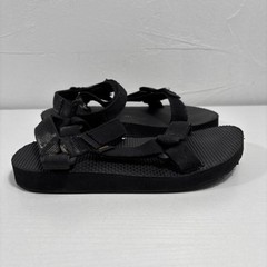 Teva Original Universal Kids Sz 2 Black Hook And Loop Sandals