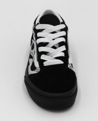 Vans Old Skool Metallic Flame Black/Silver Youth Sizes (Free Shipping)