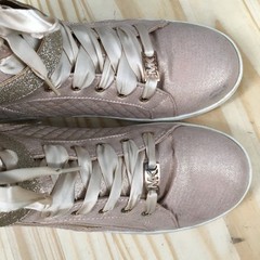 Michael Kors Boots Youth 5 Jemadi Bootie Rose Gold Faux Leather Casual Ankle Top