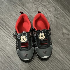 Disney Mickey Mouse Light-Up Kids Sneakers Black Red Size 11 Hook & Loop