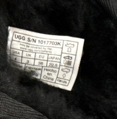 UGG Classic Short Boots Kids Size 4 Black Suede Sheepskin Fur Lined 1017703K