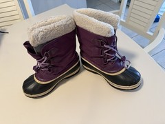 SOREL Yoot Pac Nylon Lace-Up Waterproof Winter Boots Wild Iris, Dark Plum Size 2