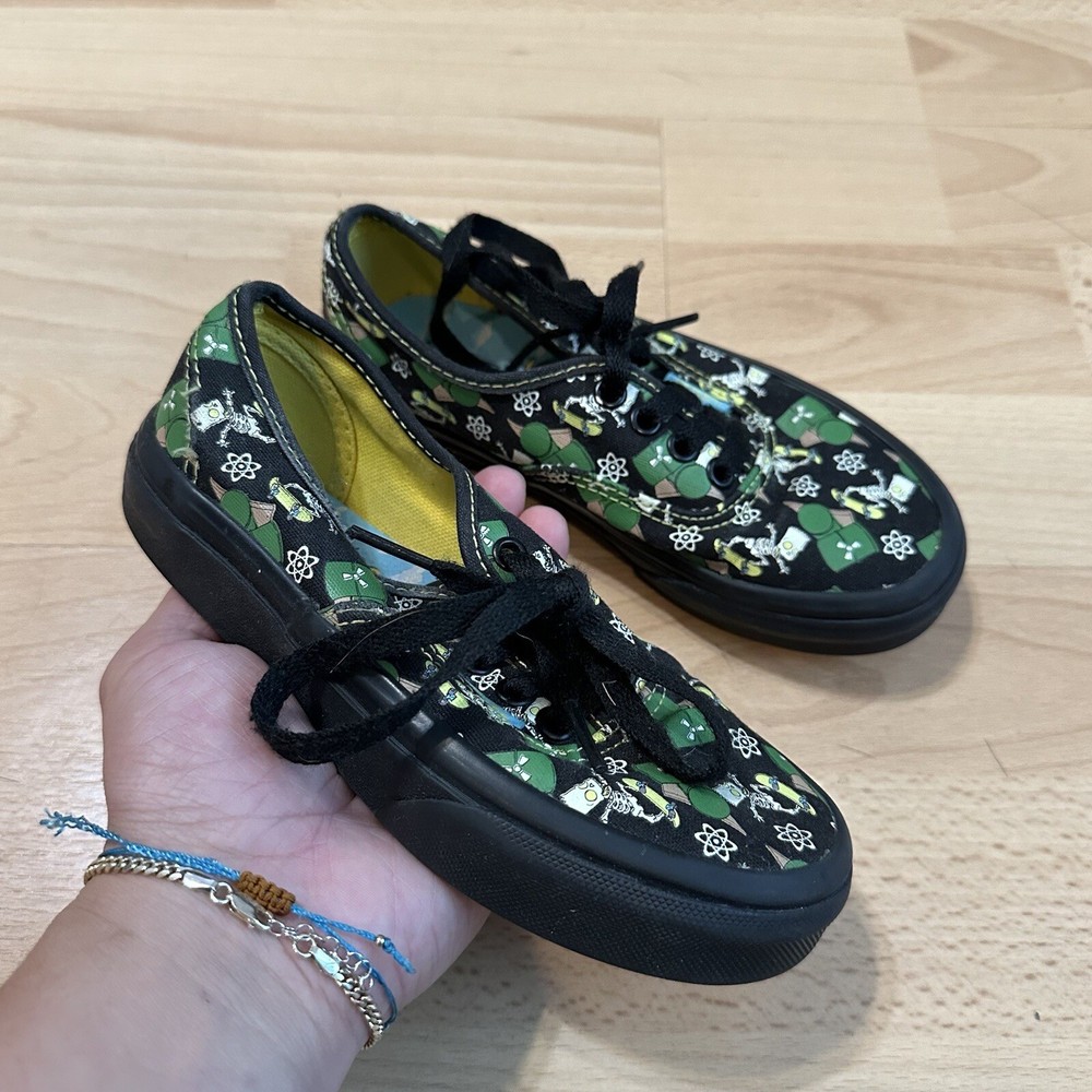 Size 12.5- Vans Authentic the Simpsons Glow Bart Kid’s Pre School Shoes