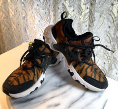 Nike React Presto Premium Tiger Print 3Y Shoes Magma Orange-White-Black CU8429