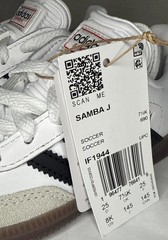 Adidas Samba J Kids Unisex Boys Girls Indoor Soccer Shoes White Black Size 8 K