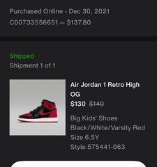 Size 6.5 (GS) – Jordan 1 Retro OG High Patent Bred
